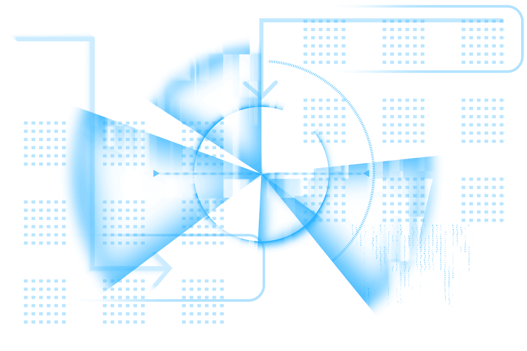 Infographic Blue Scope Scan on Transparent Backdrop for Business Design