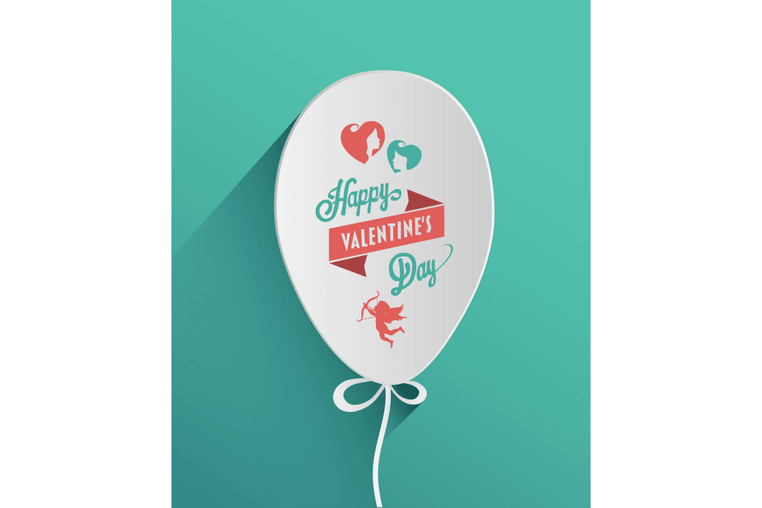 Stylish Transparent Valentine's Day Balloon Greeting Card