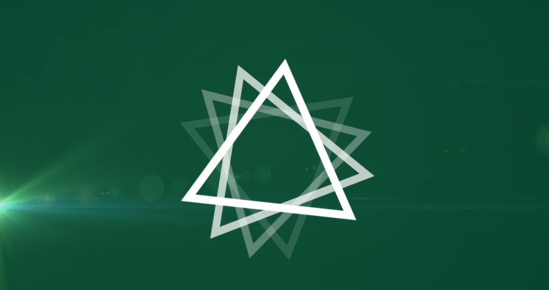 Abstract Geometric Triangles on Dark Green Background