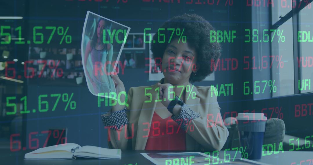 Financial Analyst Examining Stock Data With Mixed Visual Elements - Free Images, Stock Photos and Pictures on Pikwizard.com