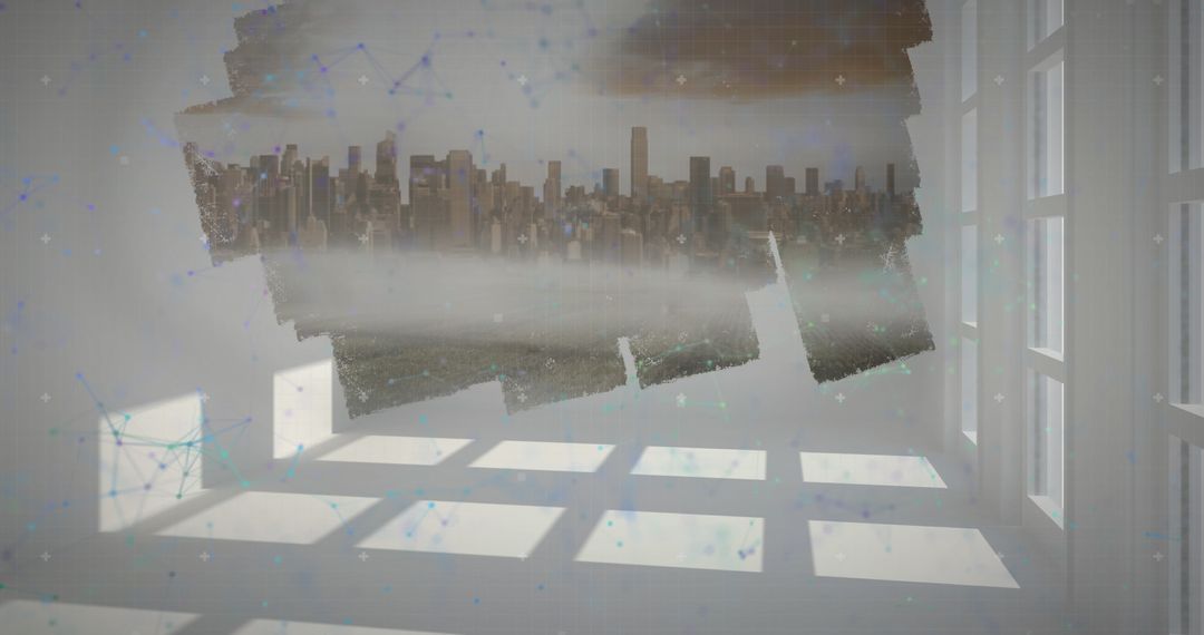 Digital Network Expanding Over Modern Cityscape