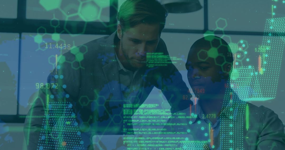 Analyzing Financial Data with Futuristic Digital Interface