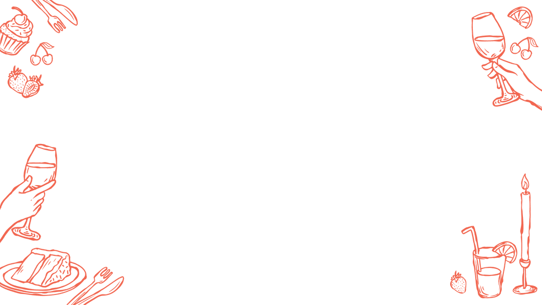 Elegant Dining and Celebration Frame on Transparent Background