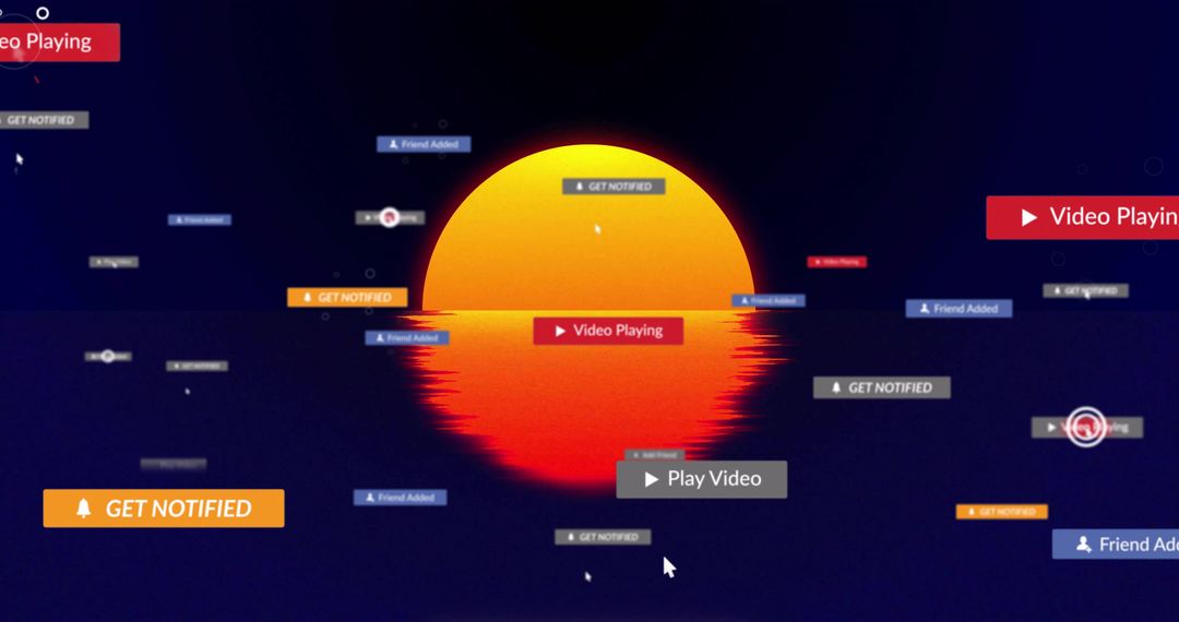 Futuristic Digital Interface with Notification Elements
