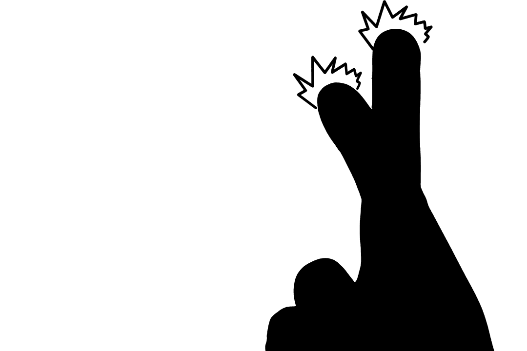 Fingers Crossed Silhouette Tranparent Gesture Symbol