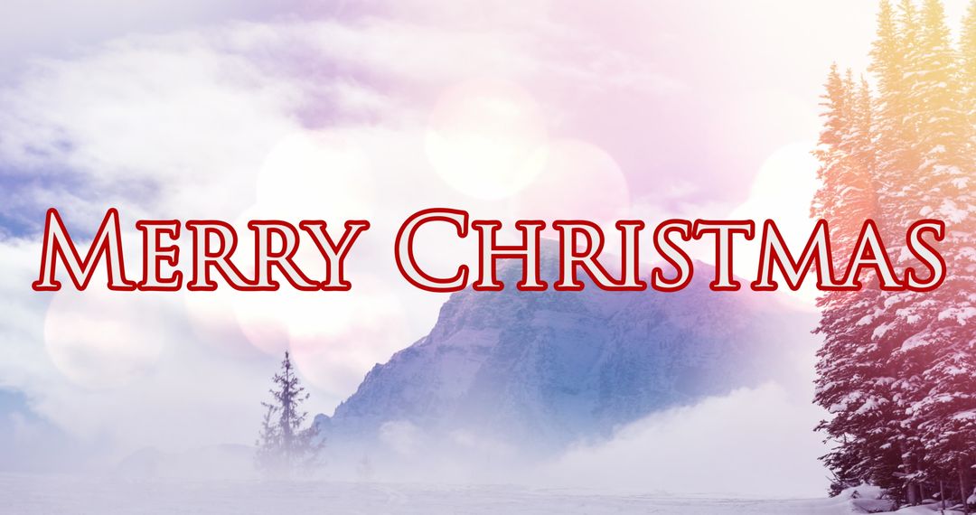 Festive Merry Christmas Greeting Over Winter Landscape