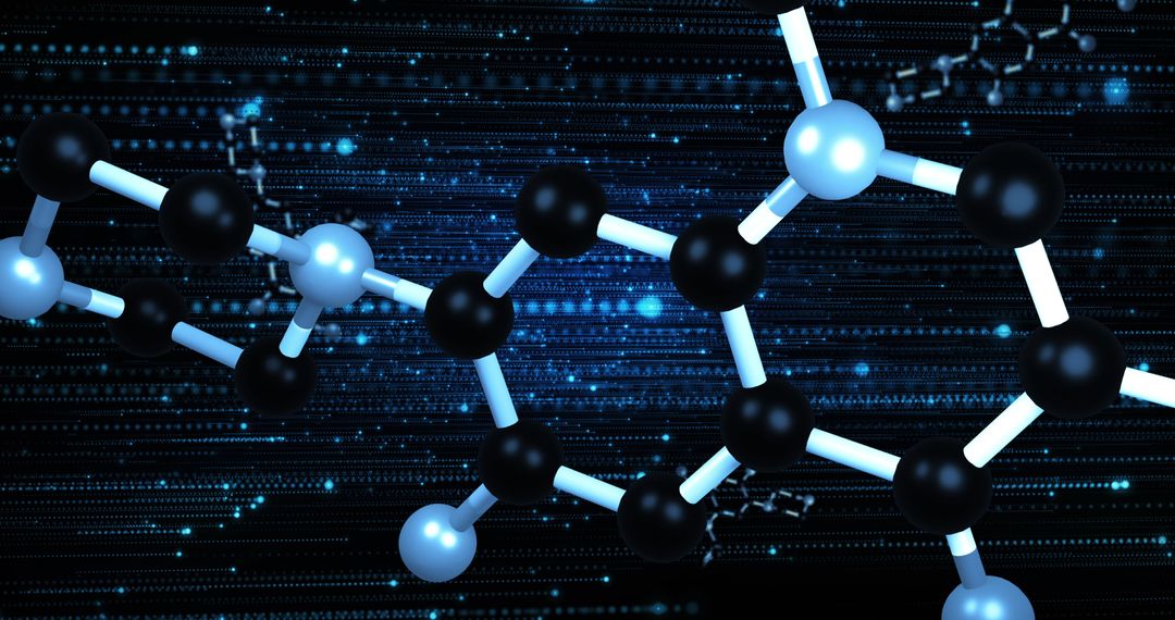 Rotating Molecular Structure in Digital Science Background