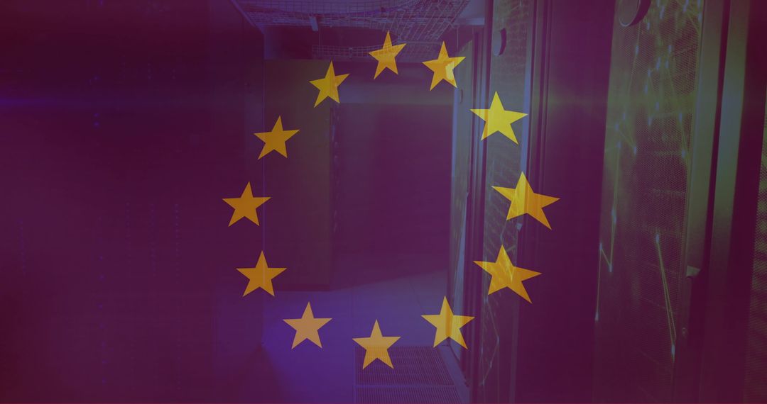 EU Flag Symbolizing Data Security in Digital Age