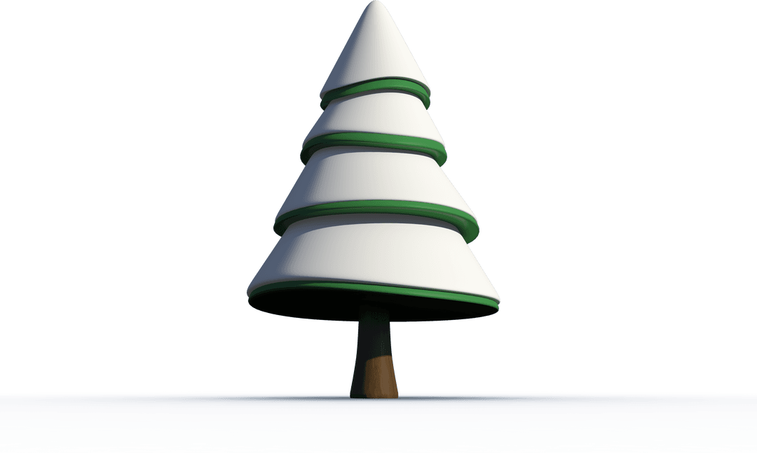 Stylized Transparent Christmas Tree with Snow Accents