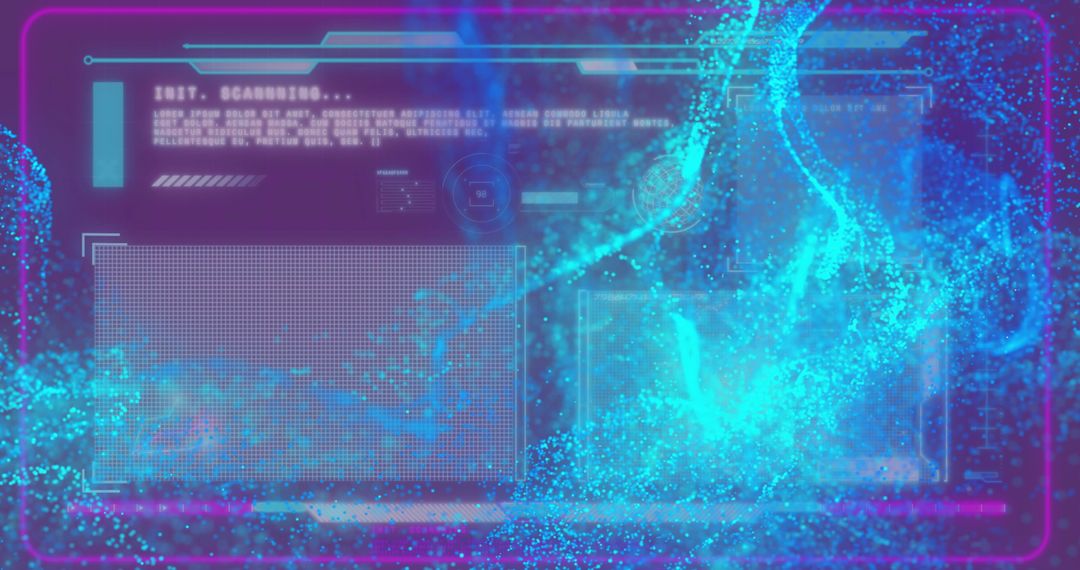 Digital DNA Strand With Data Interface on Futuristic Display