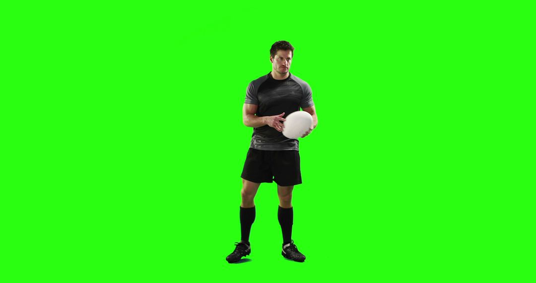 Athletic man holding volleyball on green screen background - Free Images, Stock Photos and Pictures on Pikwizard.com