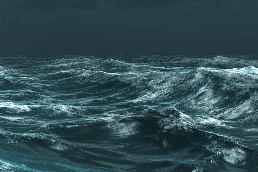 Dark Ocean Waves Transparent Texture Background