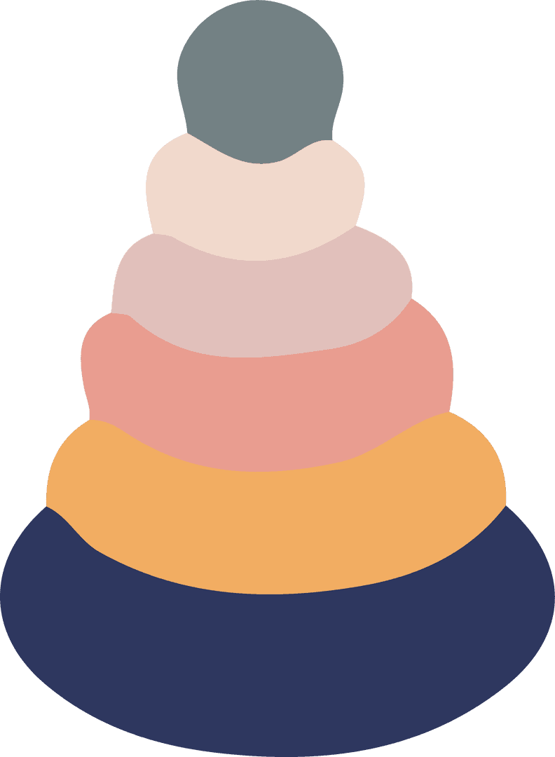 Minimalist Transparent Flat Design Stacking Rings for Children