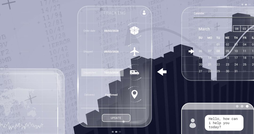 Futuristic Shipment Tracking Interface with Update Options
