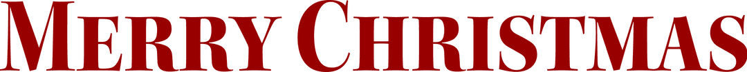 Merry Christmas Text Red on Transparent Background