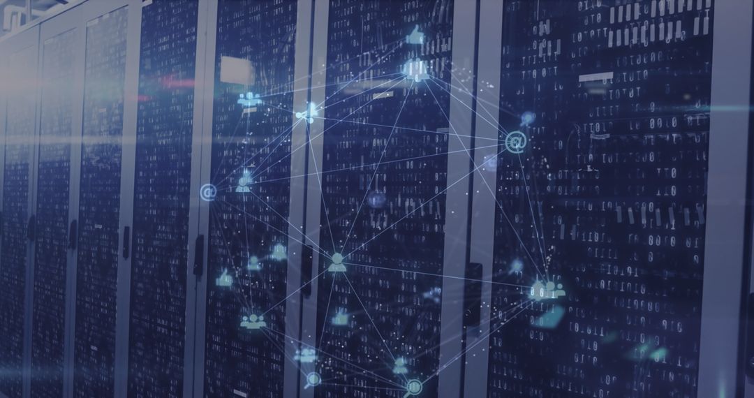 Advanced Server Network with Digital Connections and Data Processing