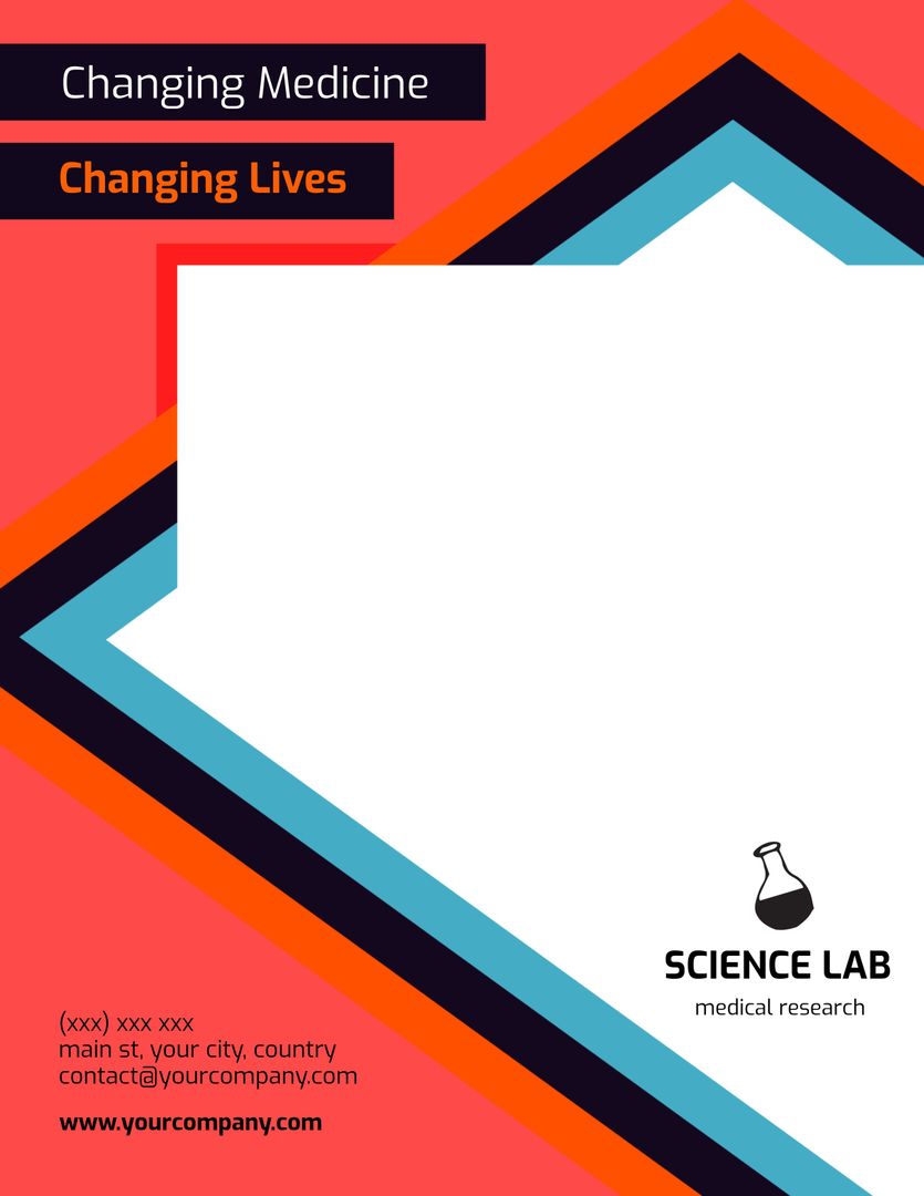 Modern Medical Innovations Flyer With Bold Geometric Design