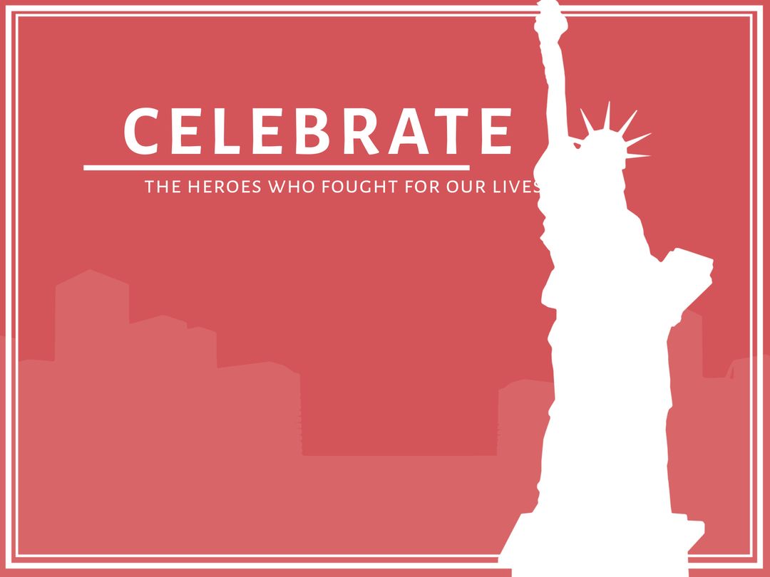 Patriotic Tribute with Statue of Liberty Silhouette Design