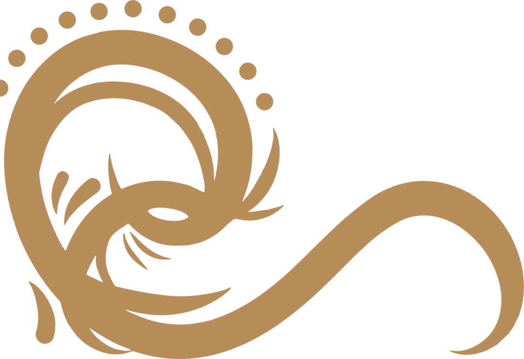 Gold Abstract Ornament Flourish on Transparent Background