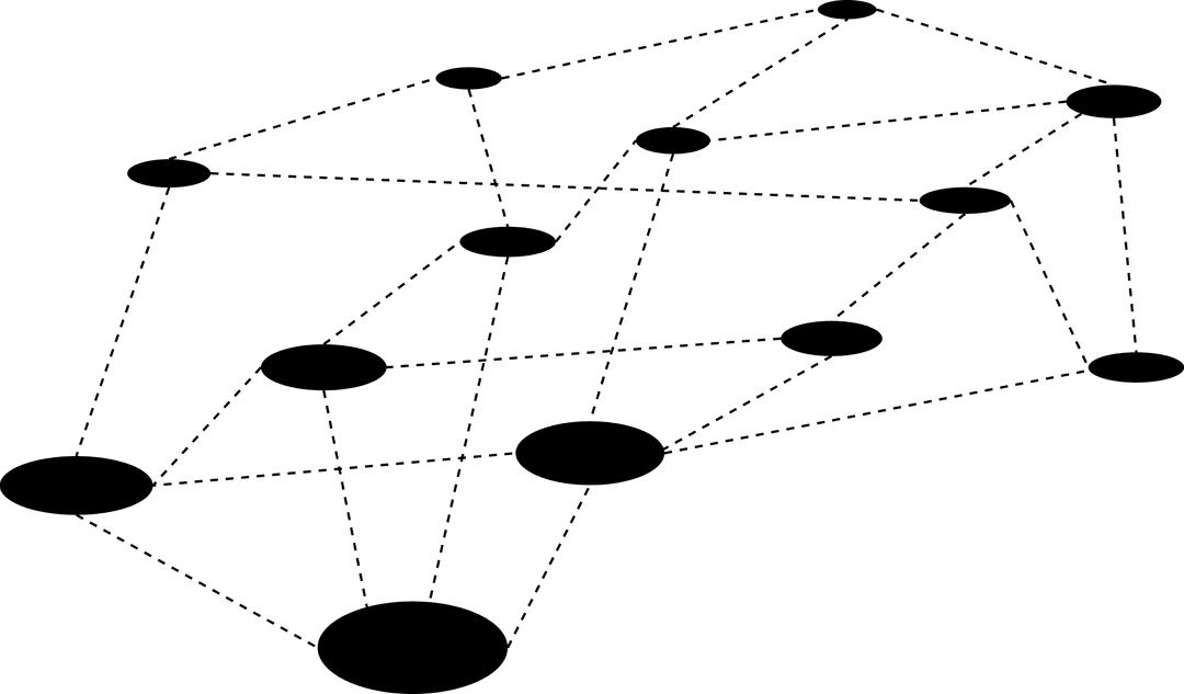 Transparent Network Connections on Dark Background Illustration