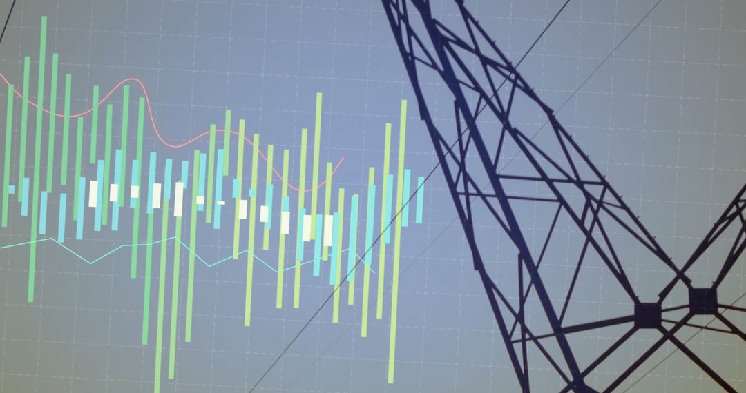 Tower Silhouette with Data Analytics Overlay