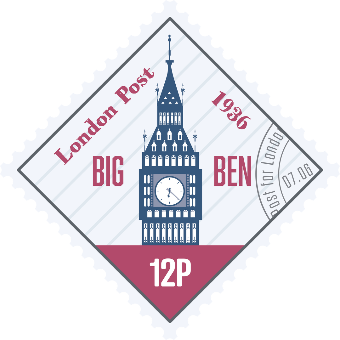 Transparent London Big Ben Vintage Postage Stamp 1936 Graphic - Download Free Stock Images Pikwizard.com