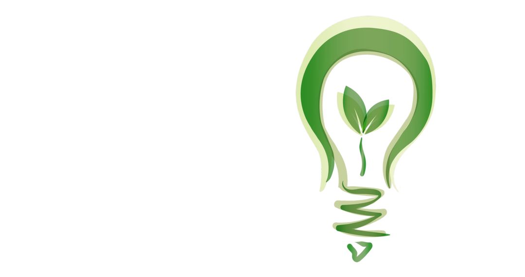 Eco-Friendly Innovation Concept with Green Light Bulb and Leaf