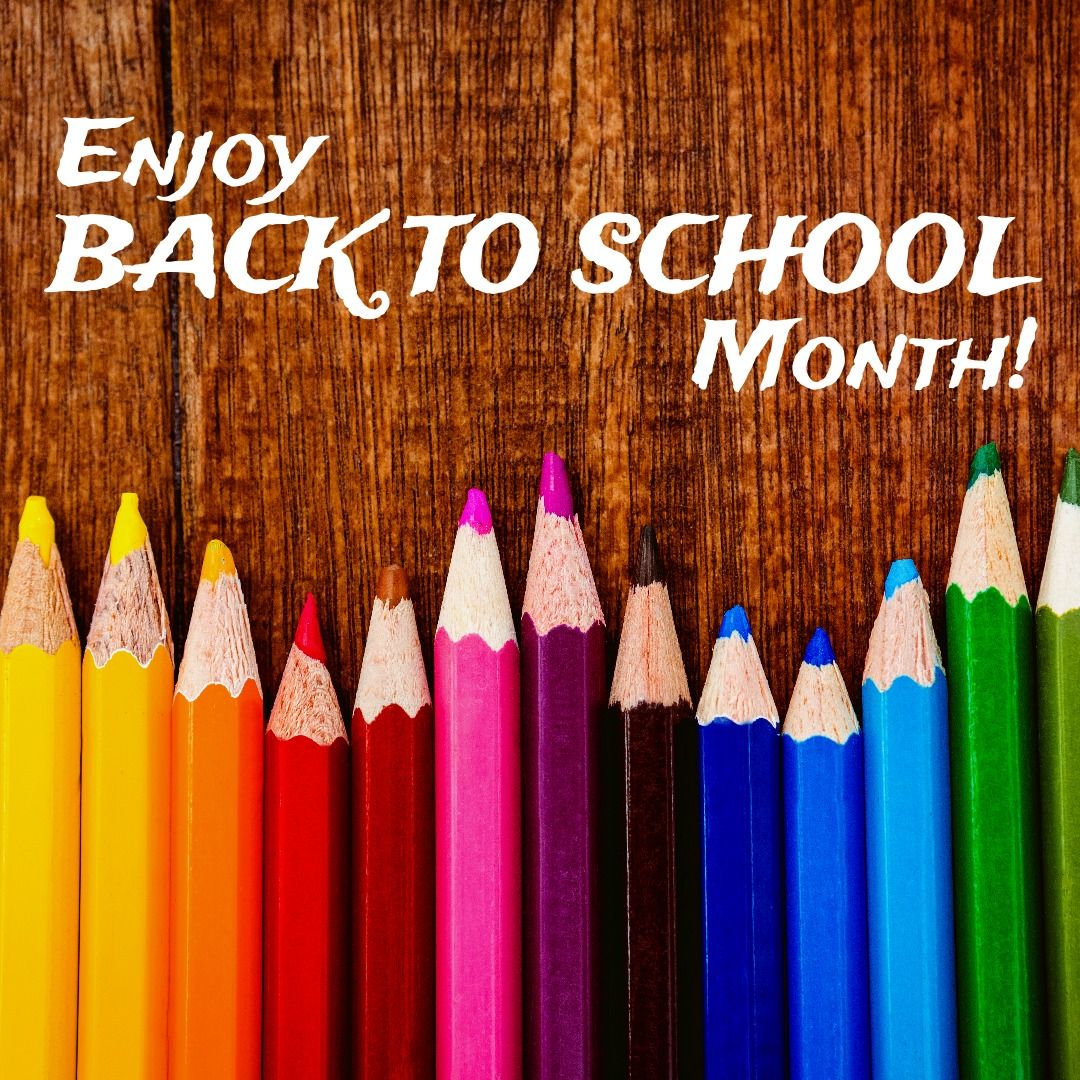 Digital composite of colored pencils with enjoy back to school month text on wooden table - Download Free Stock Templates Pikwizard.com