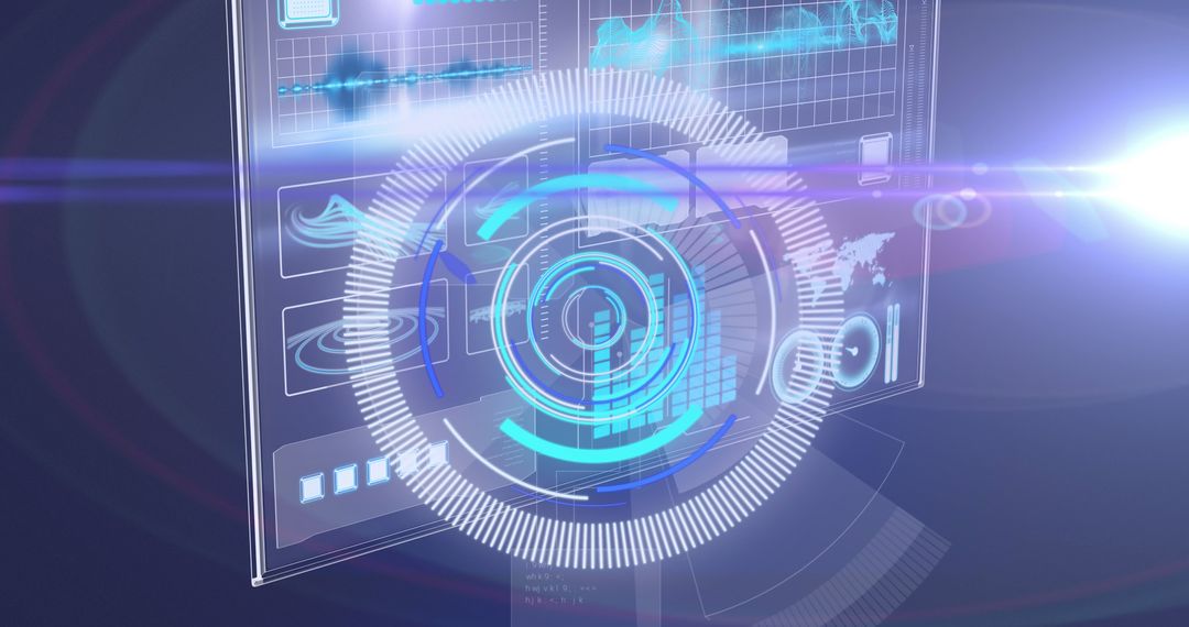 Futuristic Holographic Interface with Digital Data Visualization