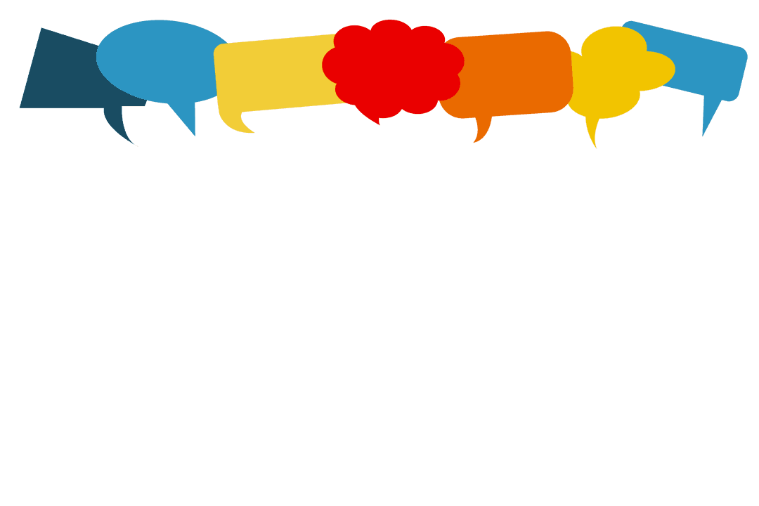 Colorful Speech Bubbles with Copy Space on Transparent Background