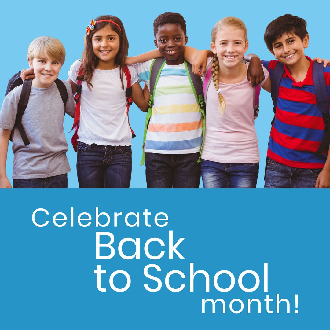 Group of Smiling Students Celebrating Back to School Month