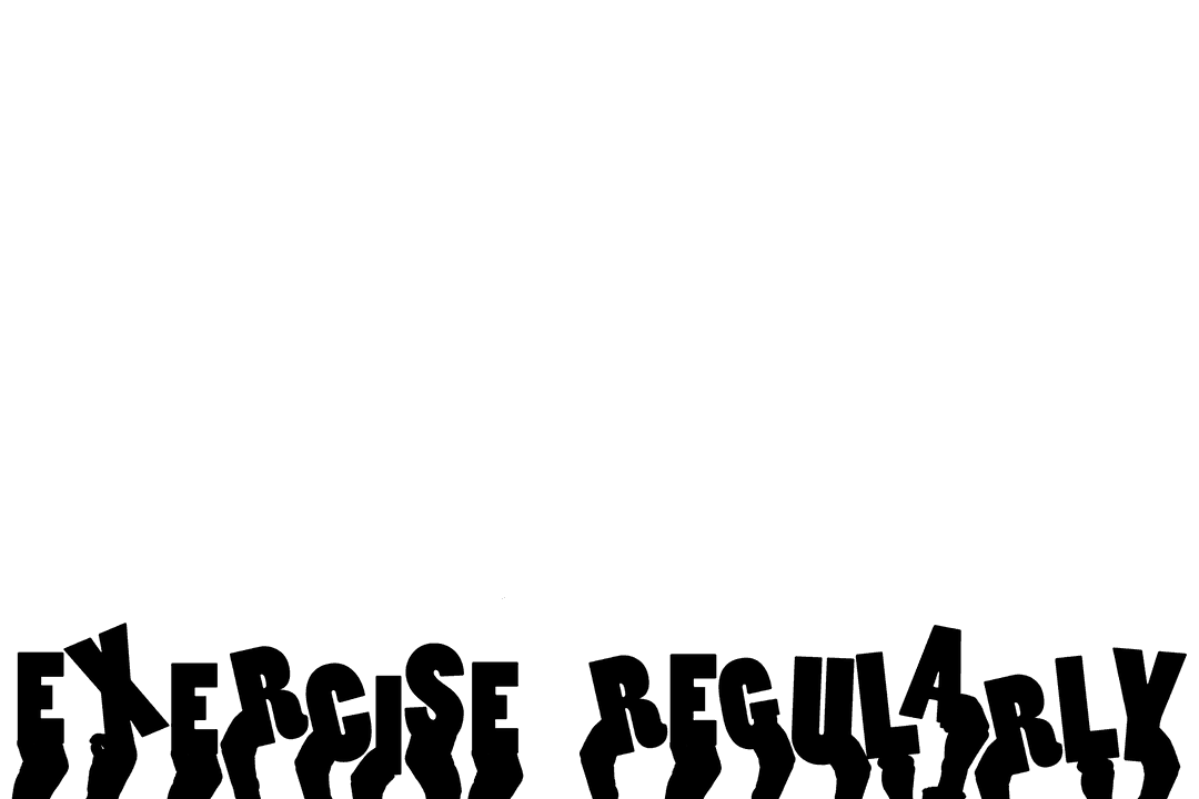 Hands Holding Exercise Regularly Text on Transparent Background