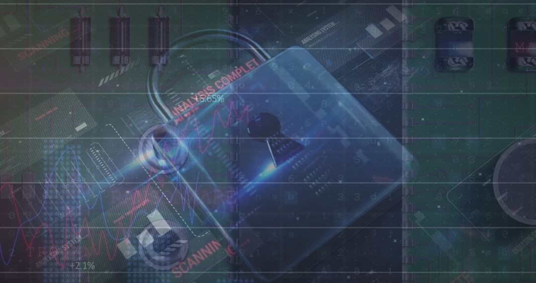 Cyber Security Lock with Digital Interface Elements