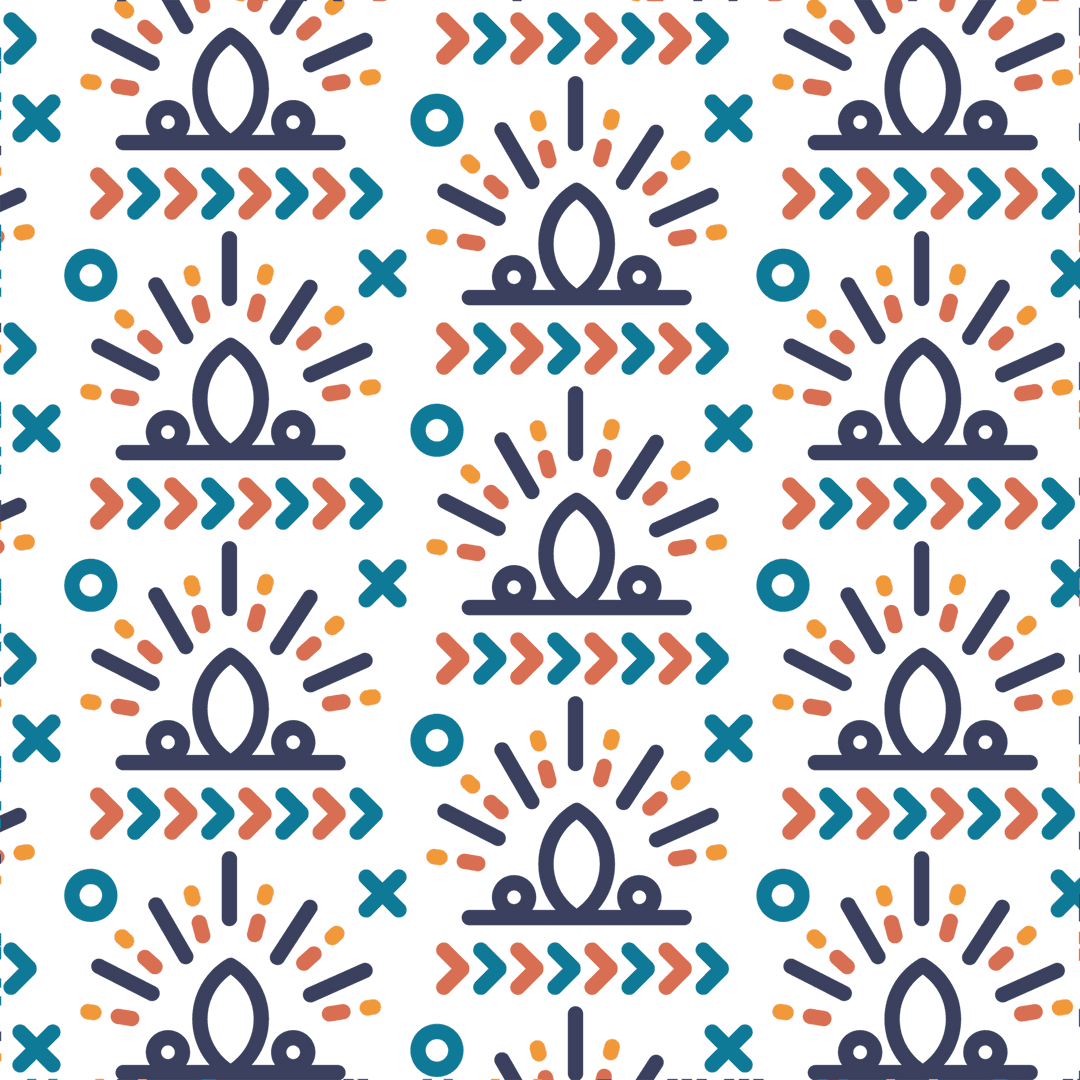 Colorful Repeating Pattern on Transparent Background