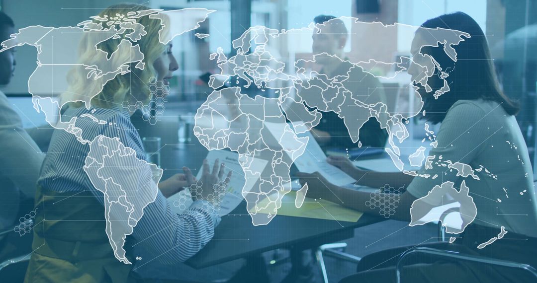 Collaborative Business Meeting with Global Connection Theme