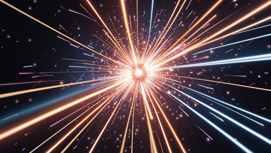 Dynamic Cosmic Burst with Vibrant Light Rays in Deep Space