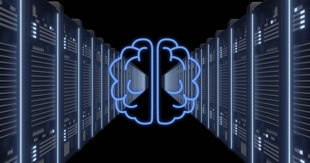 Artificial Intelligence Brain with Digital Data Servers