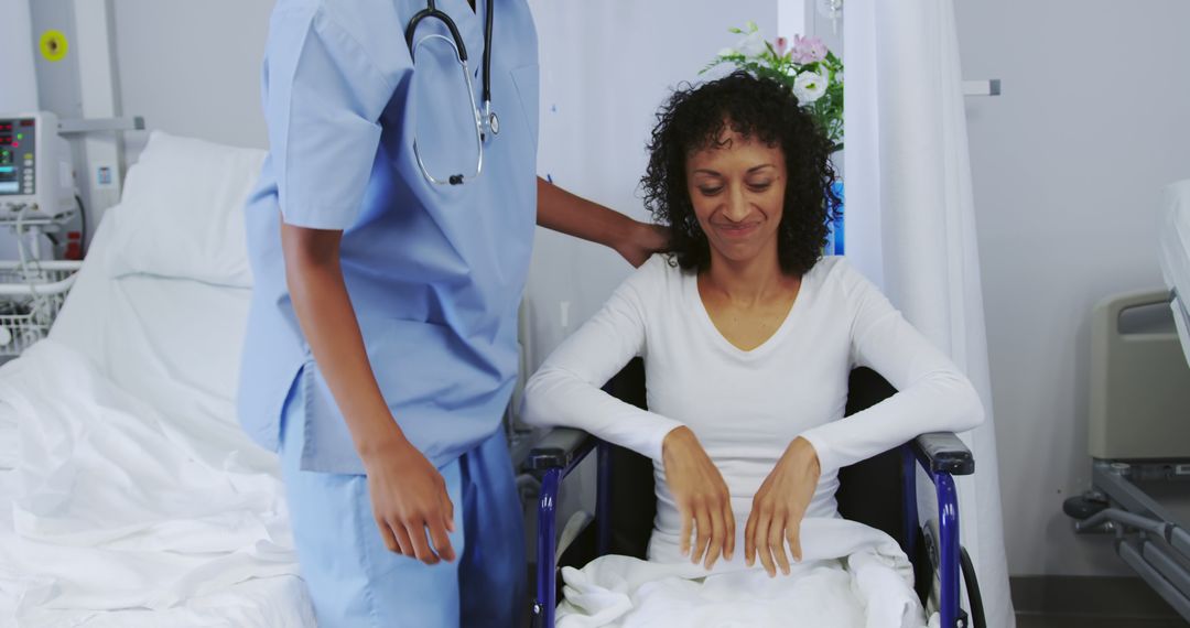 Nurse Assisting Female Patient in Hospital Room - Free Images, Stock Photos and Pictures on Pikwizard.com