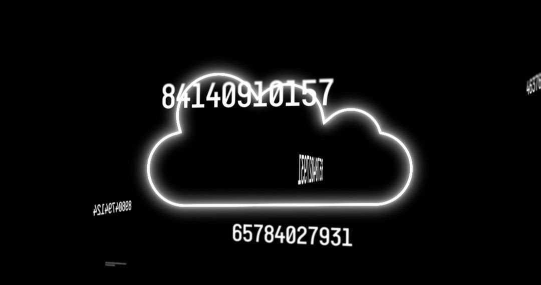 Glowing Cloud Icon With Dynamic Data Streaming