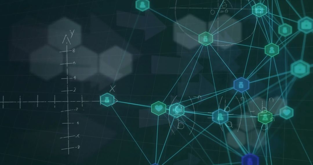 Digital Network Connections with Data Overlay Background