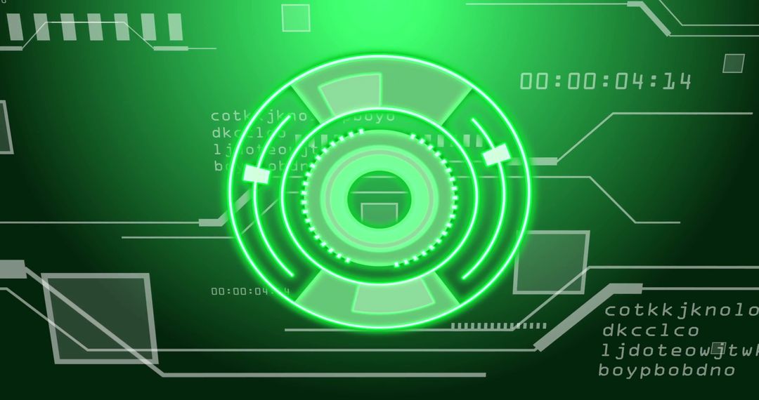 Futuristic Green HUD Interface with Digital Elements