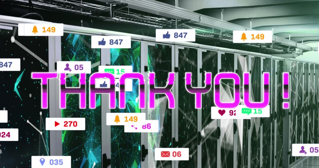 Dynamic Thank You Message in High-Tech Server Room