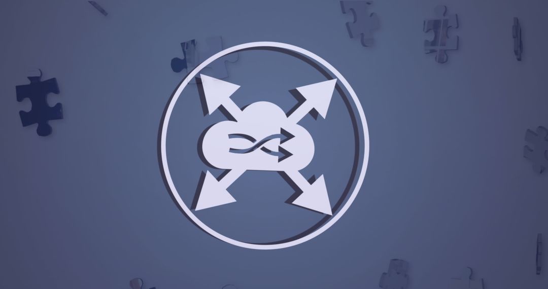 Network Connectivity Cloud Computing Icon with Puzzle Elements