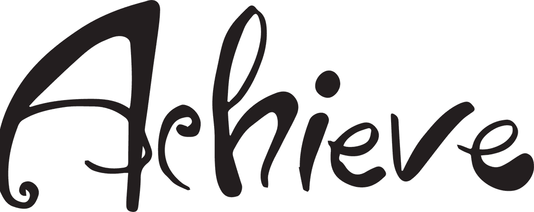 Achieve Motivational Text Logo on Transparent Background