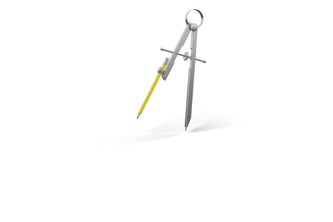 Transparent Drawing Compass with Attached Pencil Floating