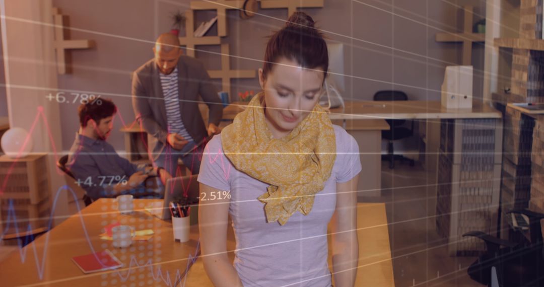 Financial Analysis with Diverse Business Team and Digital Graphics