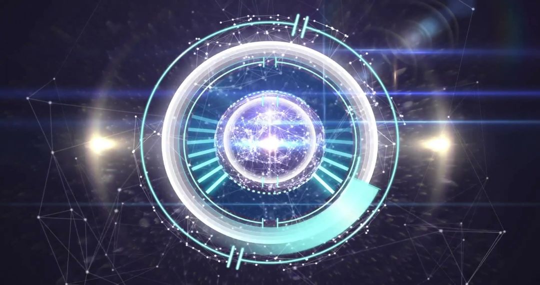 Futuristic Digital Interface Globe with Data Connections