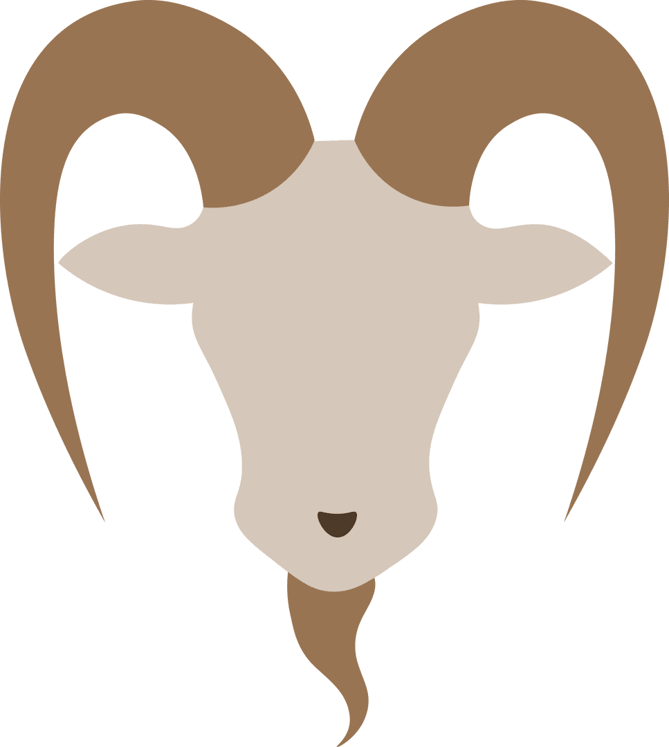 Transparent Aries Zodiac Sign Icon with Horns