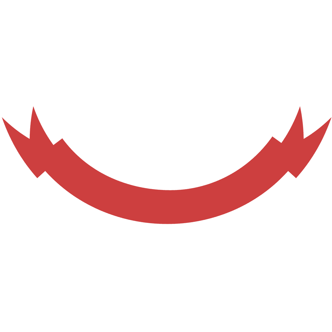 Simple Red Ribbon Banner on Transparent Background