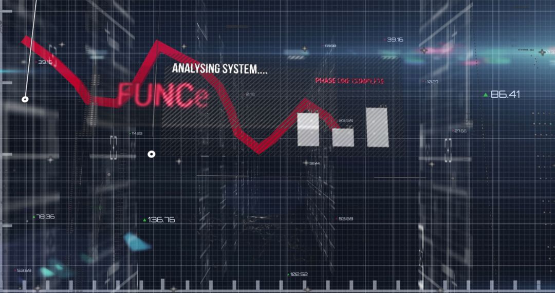 Digital Interface Displaying Data Processing Analytics on Black Background